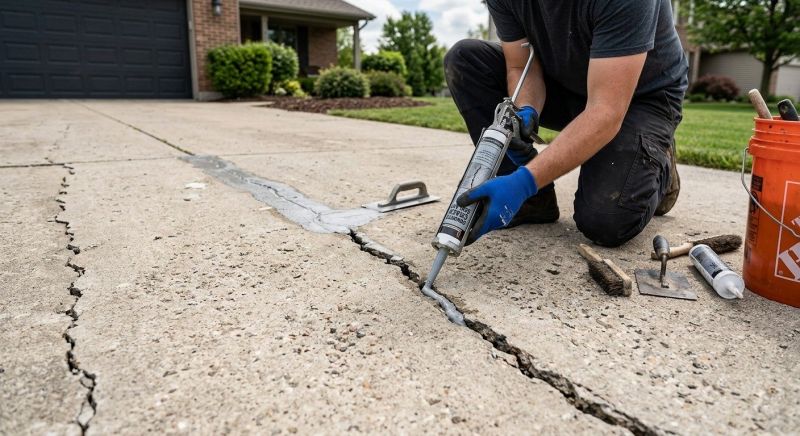 Concrete Driveway Crack Repair in Corpus Christi, TX