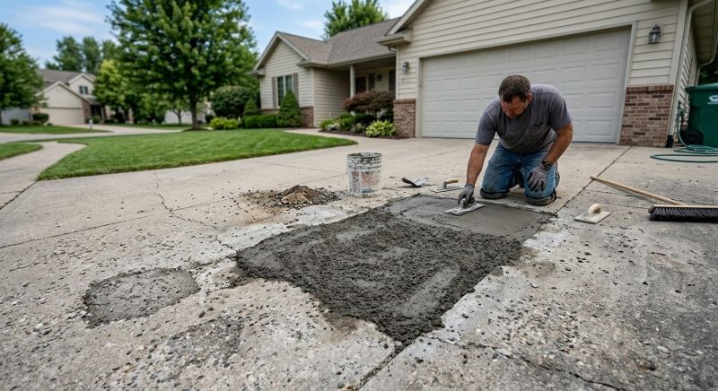 Concrete Driveway Crack Repair in Corpus Christi, TX